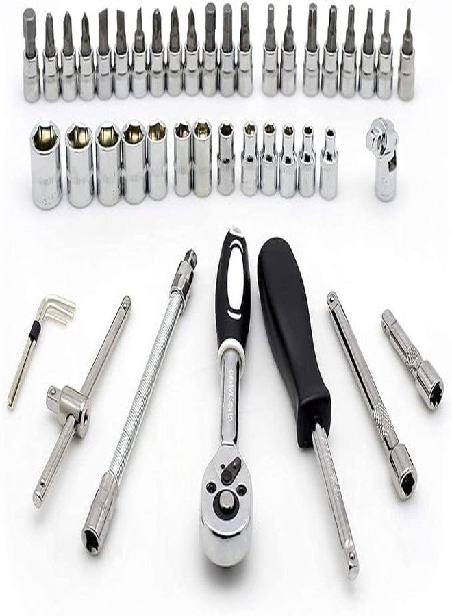 A4SHOP 46 In 1 Pcs Tool Kit & Screwdriver and Socket Set,Hand Tool Kit Wrench Set Multi Purpose Combination Tool Case Precision Socket Set, Bike All Bike, Car Set - Image 4